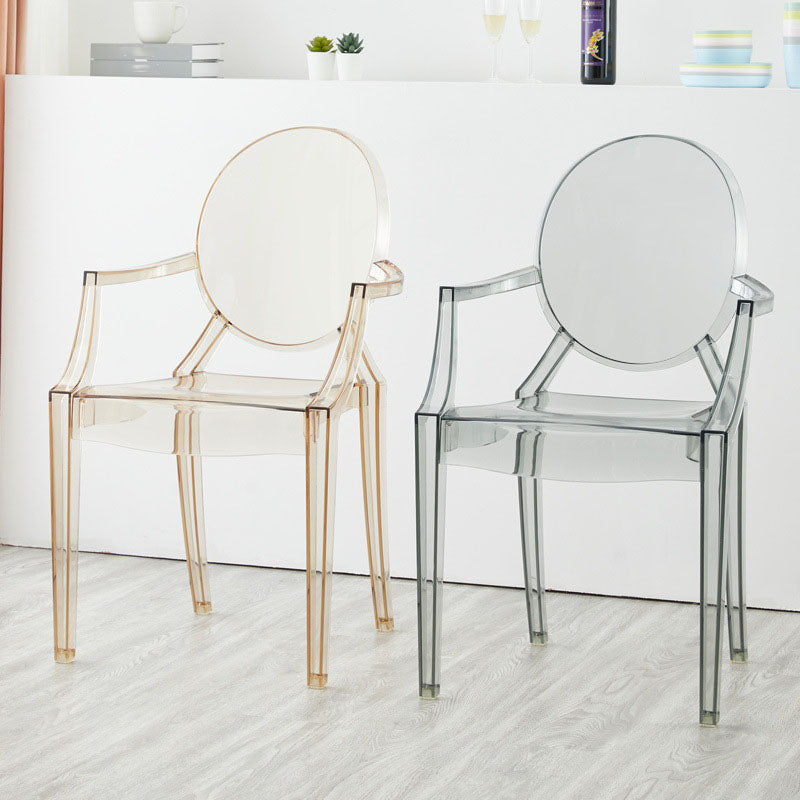 Contemporary Restaurant Plastic Arm Chair Open Back Dining Chair Clearhalo ' kitchen&dining_furn' 'Dining Chairs' 'Dining Tables & Seating' 'dining_chair' 'Furniture' 'furniture_dining_chair' 'Kitchen & Dining Furniture' 'kitchen' 4480815