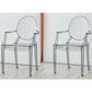 Contemporary Restaurant Plastic Arm Chair Open Back Dining Chair Black Clear Set of 2 Clearhalo ' kitchen&dining_furn' 'Dining Chairs' 'Dining Tables & Seating' 'dining_chair' 'Furniture' 'furniture_dining_chair' 'Kitchen & Dining Furniture' 'kitchen' 4480821