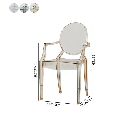 Contemporary Restaurant Plastic Arm Chair Open Back Dining Chair Clearhalo ' kitchen&dining_furn' 'Dining Chairs' 'Dining Tables & Seating' 'dining_chair' 'Furniture' 'furniture_dining_chair' 'Kitchen & Dining Furniture' 'kitchen' 4480826