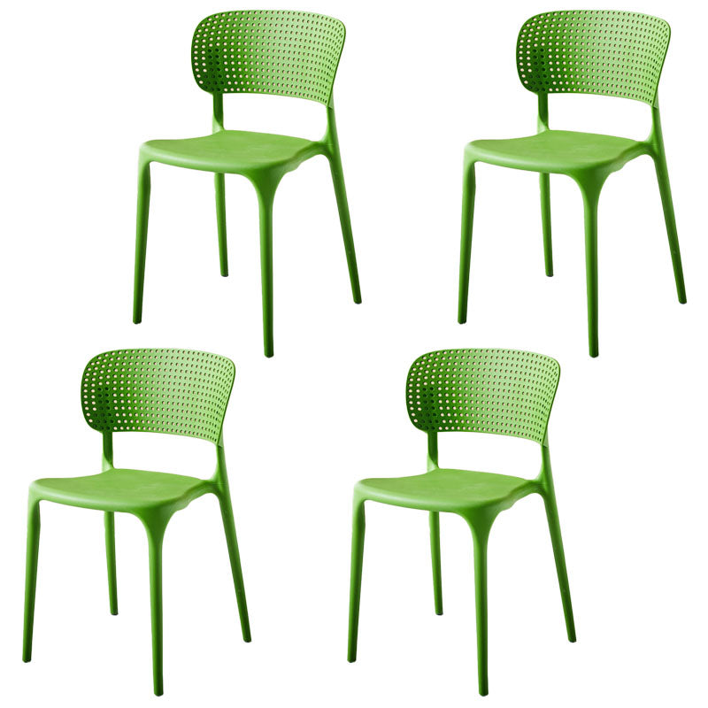 Stackable Plastic Home Side Chair Contemporary Open Back Dining Chair Green 4 Piece Set Clearhalo ' kitchen&dining_furn' 'Dining Chairs' 'Dining Tables & Seating' 'dining_chair' 'furn' 'furn_dining_chair' 'Furniture' 'furniture_dining_chair' 'Kitchen & Dining Furniture' 'kitchen' 4480828