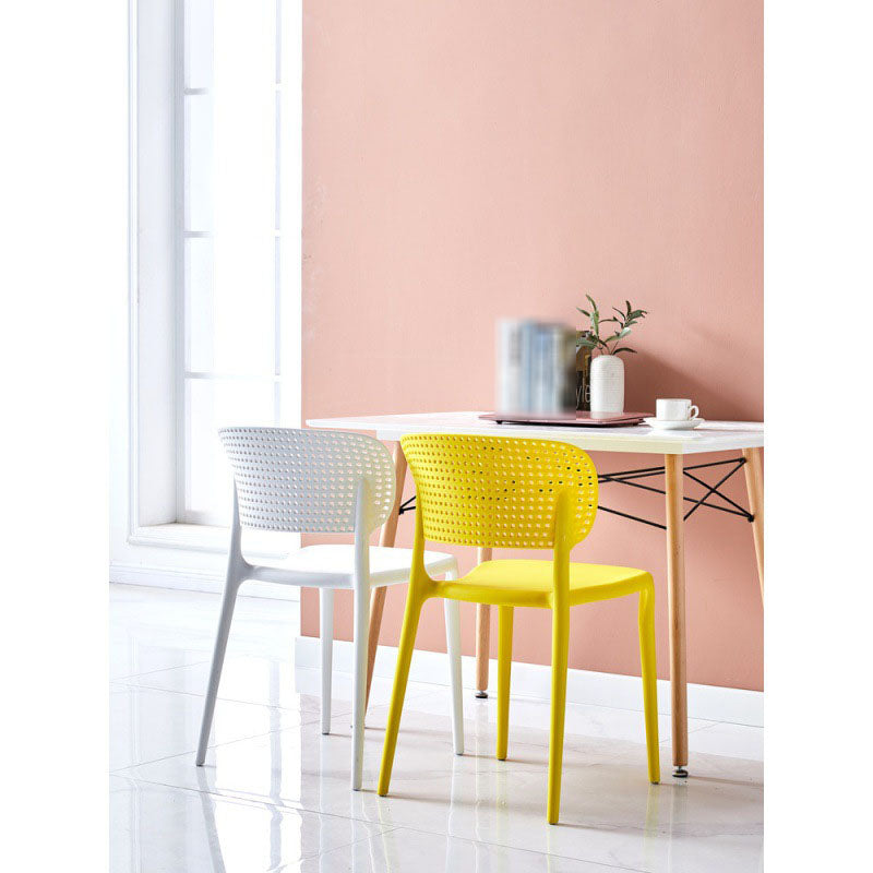 Stackable Plastic Home Side Chair Contemporary Open Back Dining Chair Clearhalo ' kitchen&dining_furn' 'Dining Chairs' 'Dining Tables & Seating' 'dining_chair' 'furn' 'furn_dining_chair' 'Furniture' 'furniture_dining_chair' 'Kitchen & Dining Furniture' 'kitchen' 4480834