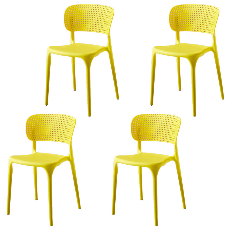 Stackable Plastic Home Side Chair Contemporary Open Back Dining Chair Yellow 4 Piece Set Clearhalo ' kitchen&dining_furn' 'Dining Chairs' 'Dining Tables & Seating' 'dining_chair' 'furn' 'furn_dining_chair' 'Furniture' 'furniture_dining_chair' 'Kitchen & Dining Furniture' 'kitchen' 4480839
