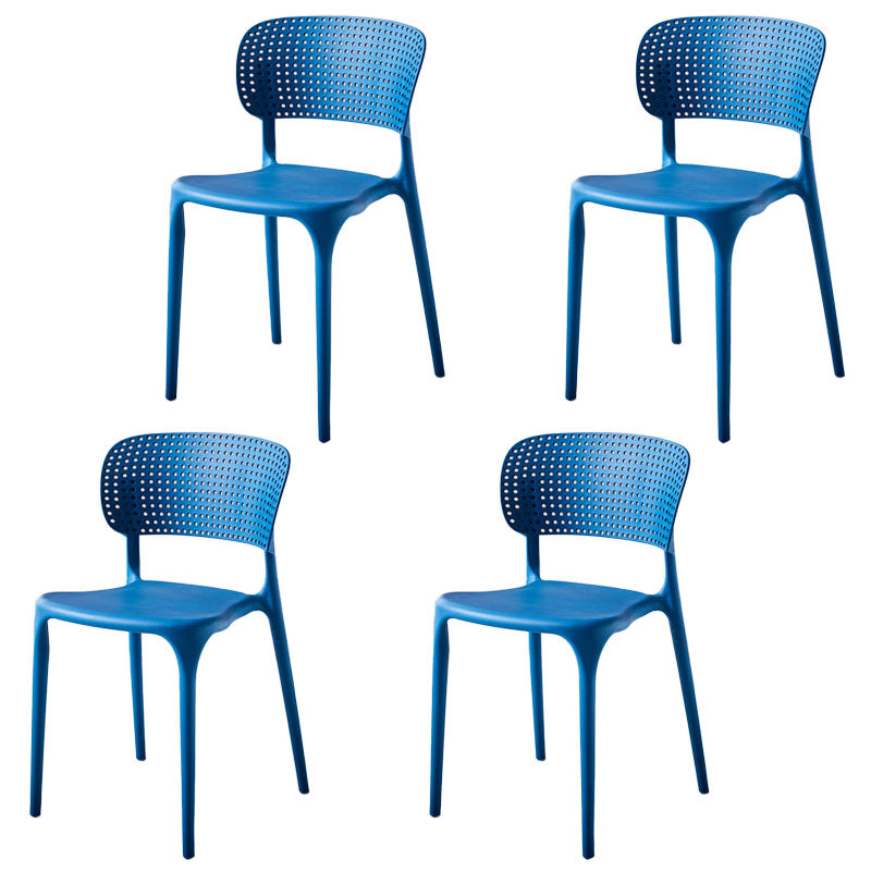 Stackable Plastic Home Side Chair Contemporary Open Back Dining Chair Blue 4 Piece Set Clearhalo ' kitchen&dining_furn' 'Dining Chairs' 'Dining Tables & Seating' 'dining_chair' 'furn' 'furn_dining_chair' 'Furniture' 'furniture_dining_chair' 'Kitchen & Dining Furniture' 'kitchen' 4480841