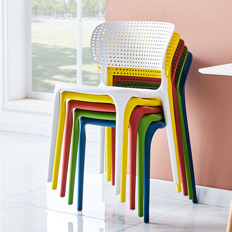 Stackable Plastic Home Side Chair Contemporary Open Back Dining Chair Clearhalo ' kitchen&dining_furn' 'Dining Chairs' 'Dining Tables & Seating' 'dining_chair' 'furn' 'furn_dining_chair' 'Furniture' 'furniture_dining_chair' 'Kitchen & Dining Furniture' 'kitchen' 4480844
