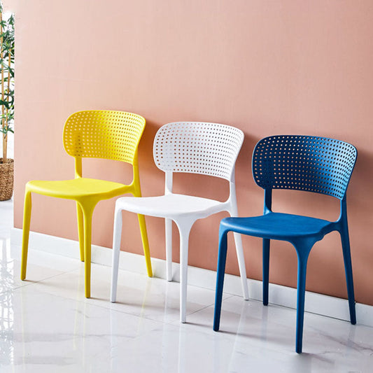 Stackable Plastic Home Side Chair Contemporary Open Back Dining Chair Clearhalo ' kitchen&dining_furn' 'Dining Chairs' 'Dining Tables & Seating' 'dining_chair' 'furn' 'furn_dining_chair' 'Furniture' 'furniture_dining_chair' 'Kitchen & Dining Furniture' 'kitchen' 4480845