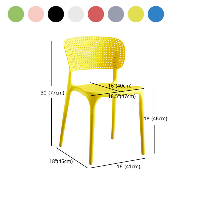 Stackable Plastic Home Side Chair Contemporary Open Back Dining Chair Clearhalo ' kitchen&dining_furn' 'Dining Chairs' 'Dining Tables & Seating' 'dining_chair' 'furn' 'furn_dining_chair' 'Furniture' 'furniture_dining_chair' 'Kitchen & Dining Furniture' 'kitchen' 4480848