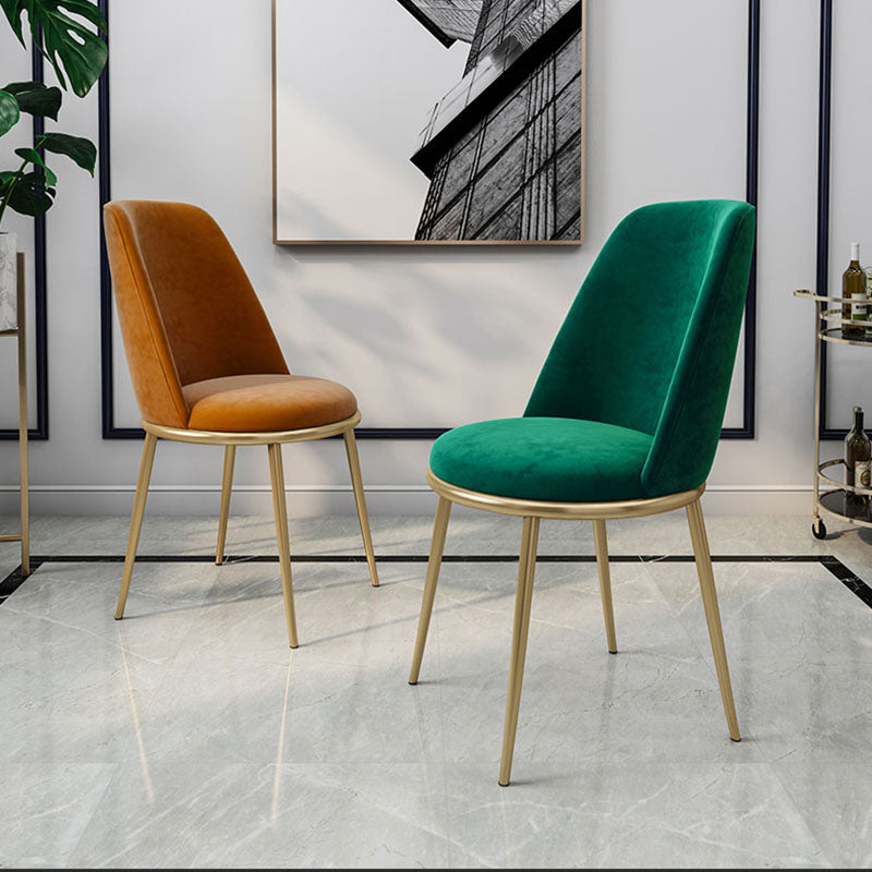 Scandinavian Design Solid Back Armless Dining Chairs Upholstered Dining Side Chair Clearhalo ' kitchen&dining_furn' 'Dining Chairs' 'Dining Tables & Seating' 'dining_chair' 'furn' 'furn_dining_chair' 'Furniture' 'furniture_dining_chair' 'Kitchen & Dining Furniture' 'kitchen' 4480849