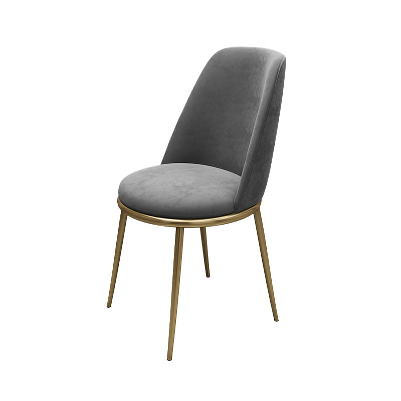Scandinavian Design Solid Back Armless Dining Chairs Upholstered Dining Side Chair Grey 1 Piece Clearhalo ' kitchen&dining_furn' 'Dining Chairs' 'Dining Tables & Seating' 'dining_chair' 'furn' 'furn_dining_chair' 'Furniture' 'furniture_dining_chair' 'Kitchen & Dining Furniture' 'kitchen' 4480850