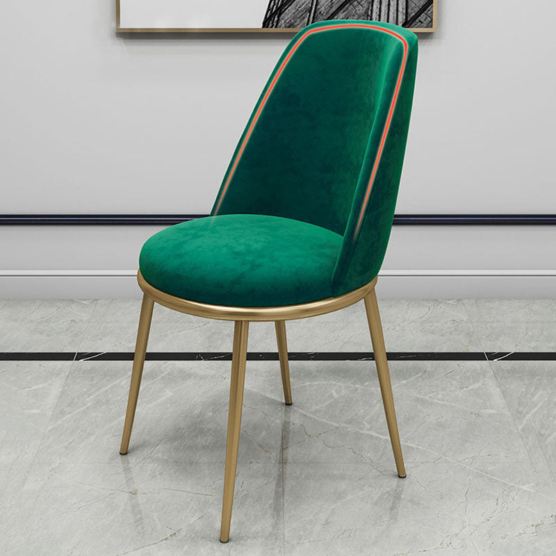 Scandinavian Design Solid Back Armless Dining Chairs Upholstered Dining Side Chair Clearhalo ' kitchen&dining_furn' 'Dining Chairs' 'Dining Tables & Seating' 'dining_chair' 'furn' 'furn_dining_chair' 'Furniture' 'furniture_dining_chair' 'Kitchen & Dining Furniture' 'kitchen' 4480867