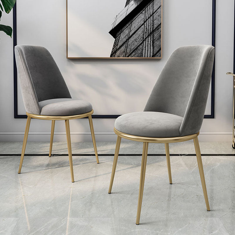 Scandinavian Design Solid Back Armless Dining Chairs Upholstered Dining Side Chair Clearhalo ' kitchen&dining_furn' 'Dining Chairs' 'Dining Tables & Seating' 'dining_chair' 'furn' 'furn_dining_chair' 'Furniture' 'furniture_dining_chair' 'Kitchen & Dining Furniture' 'kitchen' 4480870
