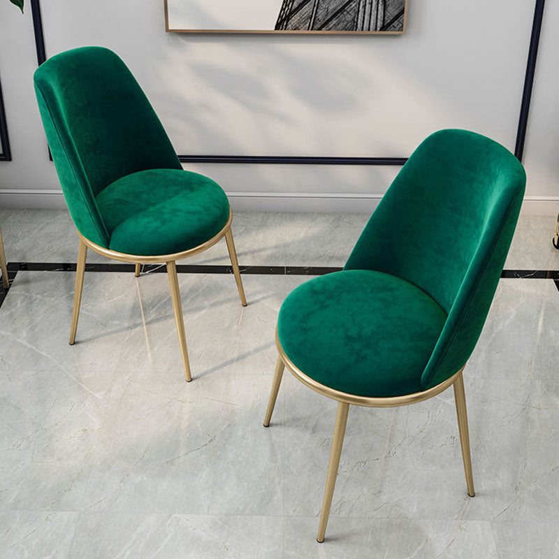 Scandinavian Design Solid Back Armless Dining Chairs Upholstered Dining Side Chair Clearhalo ' kitchen&dining_furn' 'Dining Chairs' 'Dining Tables & Seating' 'dining_chair' 'furn' 'furn_dining_chair' 'Furniture' 'furniture_dining_chair' 'Kitchen & Dining Furniture' 'kitchen' 4480871