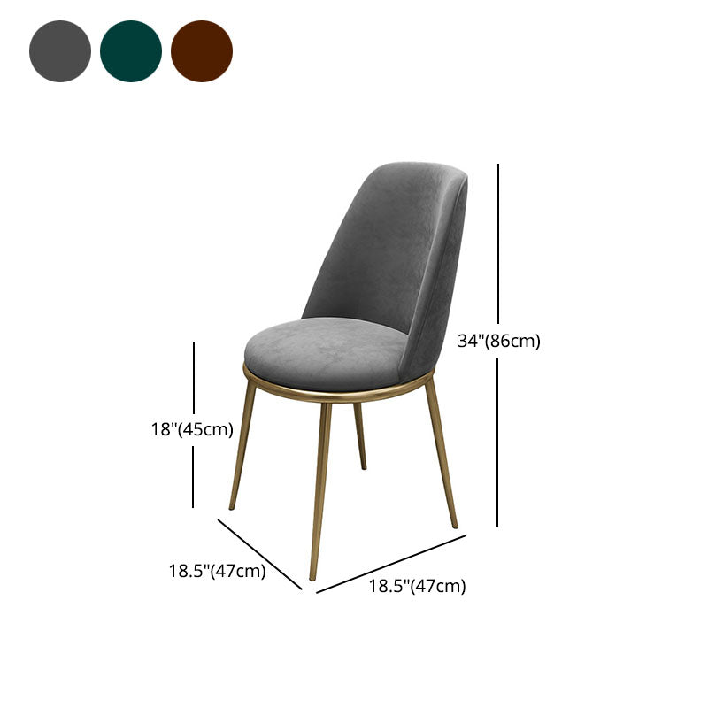 Scandinavian Design Solid Back Armless Dining Chairs Upholstered Dining Side Chair Clearhalo ' kitchen&dining_furn' 'Dining Chairs' 'Dining Tables & Seating' 'dining_chair' 'furn' 'furn_dining_chair' 'Furniture' 'furniture_dining_chair' 'Kitchen & Dining Furniture' 'kitchen' 4480872