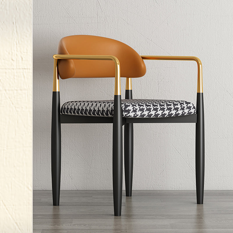 Contemporary Style Kitchen Metal Dining Chairs Open Back Dining Arm Side Chairs Clearhalo ' kitchen&dining_furn' 'Dining Chairs' 'Dining Tables & Seating' 'dining_chair' 'furn' 'furn_dining_chair' 'Furniture' 'furniture_dining_chair' 'Kitchen & Dining Furniture' 'kitchen' 4480873