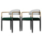 Contemporary Style Kitchen Metal Dining Chairs Open Back Dining Arm Side Chairs Gray-Green 2 Piece Set Clearhalo ' kitchen&dining_furn' 'Dining Chairs' 'Dining Tables & Seating' 'dining_chair' 'furn' 'furn_dining_chair' 'Furniture' 'furniture_dining_chair' 'Kitchen & Dining Furniture' 'kitchen' 4480887
