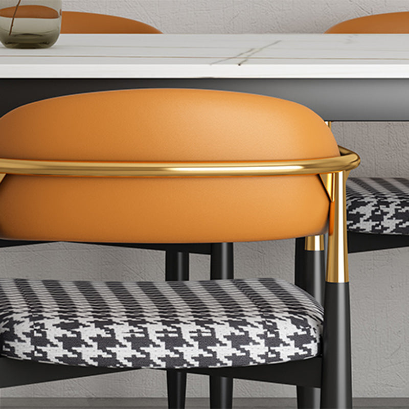 Contemporary Style Kitchen Metal Dining Chairs Open Back Dining Arm Side Chairs Clearhalo ' kitchen&dining_furn' 'Dining Chairs' 'Dining Tables & Seating' 'dining_chair' 'furn' 'furn_dining_chair' 'Furniture' 'furniture_dining_chair' 'Kitchen & Dining Furniture' 'kitchen' 4480888