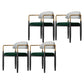 Contemporary Style Kitchen Metal Dining Chairs Open Back Dining Arm Side Chairs Gray-Green 4 Piece Set Clearhalo ' kitchen&dining_furn' 'Dining Chairs' 'Dining Tables & Seating' 'dining_chair' 'furn' 'furn_dining_chair' 'Furniture' 'furniture_dining_chair' 'Kitchen & Dining Furniture' 'kitchen' 4480889