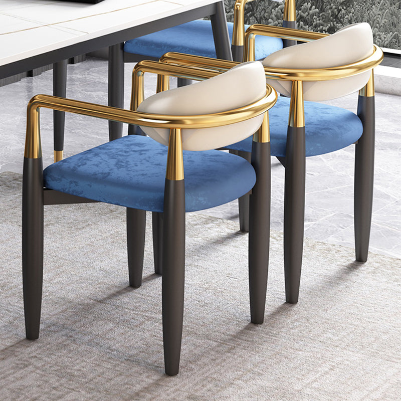 Contemporary Style Kitchen Metal Dining Chairs Open Back Dining Arm Side Chairs Clearhalo ' kitchen&dining_furn' 'Dining Chairs' 'Dining Tables & Seating' 'dining_chair' 'furn' 'furn_dining_chair' 'Furniture' 'furniture_dining_chair' 'Kitchen & Dining Furniture' 'kitchen' 4480893