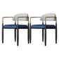 Contemporary Style Kitchen Metal Dining Chairs Open Back Dining Arm Side Chairs Gray-Blue 2 Piece Set Clearhalo ' kitchen&dining_furn' 'Dining Chairs' 'Dining Tables & Seating' 'dining_chair' 'furn' 'furn_dining_chair' 'Furniture' 'furniture_dining_chair' 'Kitchen & Dining Furniture' 'kitchen' 4480894