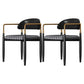 Contemporary Style Kitchen Metal Dining Chairs Open Back Dining Arm Side Chairs Black 2 Piece Set Clearhalo ' kitchen&dining_furn' 'Dining Chairs' 'Dining Tables & Seating' 'dining_chair' 'furn' 'furn_dining_chair' 'Furniture' 'furniture_dining_chair' 'Kitchen & Dining Furniture' 'kitchen' 4480897