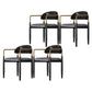 Contemporary Style Kitchen Metal Dining Chairs Open Back Dining Arm Side Chairs Black 4 Piece Set Clearhalo ' kitchen&dining_furn' 'Dining Chairs' 'Dining Tables & Seating' 'dining_chair' 'furn' 'furn_dining_chair' 'Furniture' 'furniture_dining_chair' 'Kitchen & Dining Furniture' 'kitchen' 4480898