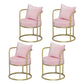 Scandinavian Design Open Back Dining Side Chairs Linen Fabric Dining Chair Pink 4 Piece Set Clearhalo ' kitchen&dining_furn' 'Dining Chairs' 'Dining Tables & Seating' 'dining_chair' 'furn' 'furn_dining_chair' 'Furniture' 'furniture_dining_chair' 'Kitchen & Dining Furniture' 'kitchen' 4480904