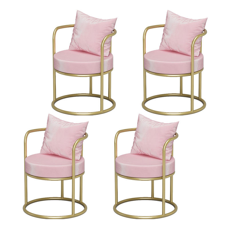 Scandinavian Design Open Back Dining Side Chairs Linen Fabric Dining Chair Pink 4 Piece Set Clearhalo ' kitchen&dining_furn' 'Dining Chairs' 'Dining Tables & Seating' 'dining_chair' 'furn' 'furn_dining_chair' 'Furniture' 'furniture_dining_chair' 'Kitchen & Dining Furniture' 'kitchen' 4480904