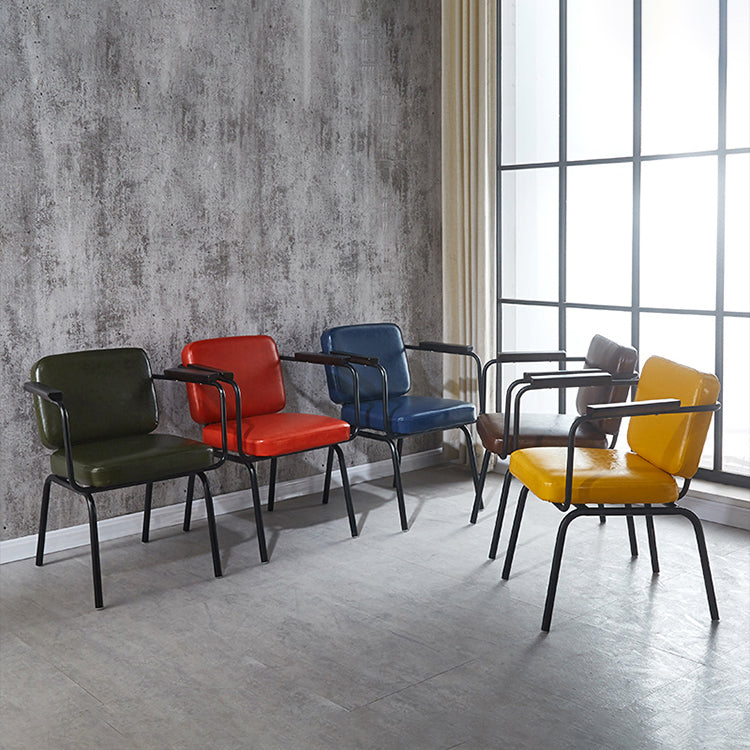 Industrial Metal Kitchen Dining Room Armchair Solid Back Chair Clearhalo ' kitchen&dining_furn' 'Dining Chairs' 'Dining Tables & Seating' 'dining_chair' 'Furniture' 'furniture_dining_chair' 'Kitchen & Dining Furniture' 'kitchen' 4480929