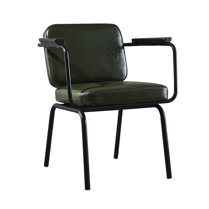 Industrial Metal Kitchen Dining Room Armchair Solid Back Chair Clearhalo ' kitchen&dining_furn' 'Dining Chairs' 'Dining Tables & Seating' 'dining_chair' 'Furniture' 'furniture_dining_chair' 'Kitchen & Dining Furniture' 'kitchen' 4480931