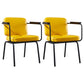 Industrial Metal Kitchen Dining Room Armchair Solid Back Chair Yellow Set of 2 Clearhalo ' kitchen&dining_furn' 'Dining Chairs' 'Dining Tables & Seating' 'dining_chair' 'Furniture' 'furniture_dining_chair' 'Kitchen & Dining Furniture' 'kitchen' 4480936