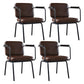 Industrial Metal Kitchen Dining Room Armchair Solid Back Chair Brown Set of 4 Clearhalo ' kitchen&dining_furn' 'Dining Chairs' 'Dining Tables & Seating' 'dining_chair' 'Furniture' 'furniture_dining_chair' 'Kitchen & Dining Furniture' 'kitchen' 4480941
