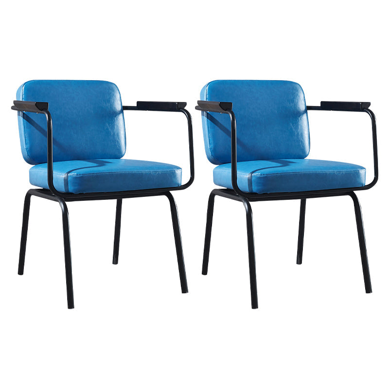 Industrial Metal Kitchen Dining Room Armchair Solid Back Chair Blue Set of 2 Clearhalo ' kitchen&dining_furn' 'Dining Chairs' 'Dining Tables & Seating' 'dining_chair' 'Furniture' 'furniture_dining_chair' 'Kitchen & Dining Furniture' 'kitchen' 4480942
