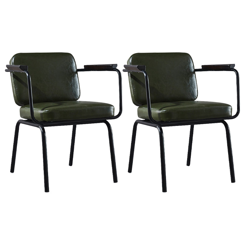 Industrial Metal Kitchen Dining Room Armchair Solid Back Chair Green Set of 2 Clearhalo ' kitchen&dining_furn' 'Dining Chairs' 'Dining Tables & Seating' 'dining_chair' 'Furniture' 'furniture_dining_chair' 'Kitchen & Dining Furniture' 'kitchen' 4480944