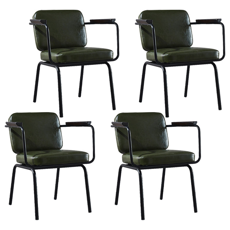 Industrial Metal Kitchen Dining Room Armchair Solid Back Chair Green Set of 4 Clearhalo ' kitchen&dining_furn' 'Dining Chairs' 'Dining Tables & Seating' 'dining_chair' 'Furniture' 'furniture_dining_chair' 'Kitchen & Dining Furniture' 'kitchen' 4480945