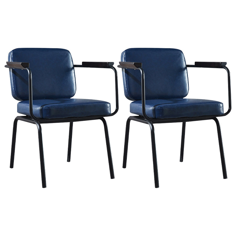Industrial Metal Kitchen Dining Room Armchair Solid Back Chair Dark Blue Set of 2 Clearhalo ' kitchen&dining_furn' 'Dining Chairs' 'Dining Tables & Seating' 'dining_chair' 'Furniture' 'furniture_dining_chair' 'Kitchen & Dining Furniture' 'kitchen' 4480948