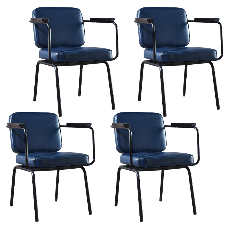 Industrial Metal Kitchen Dining Room Armchair Solid Back Chair Dark Blue Set of 4 Clearhalo ' kitchen&dining_furn' 'Dining Chairs' 'Dining Tables & Seating' 'dining_chair' 'Furniture' 'furniture_dining_chair' 'Kitchen & Dining Furniture' 'kitchen' 4480949