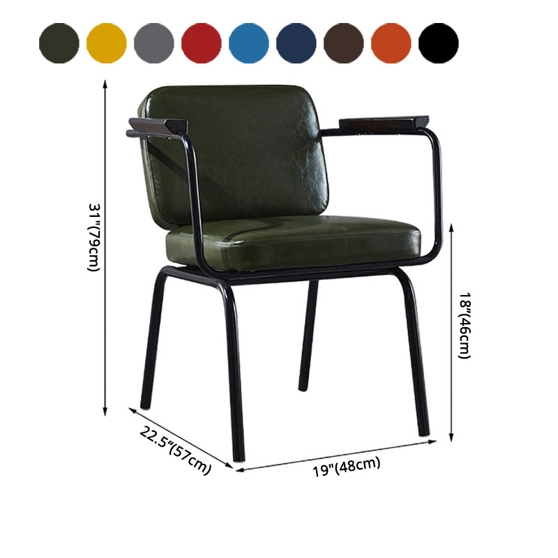Industrial Metal Kitchen Dining Room Armchair Solid Back Chair Clearhalo ' kitchen&dining_furn' 'Dining Chairs' 'Dining Tables & Seating' 'dining_chair' 'Furniture' 'furniture_dining_chair' 'Kitchen & Dining Furniture' 'kitchen' 4480950