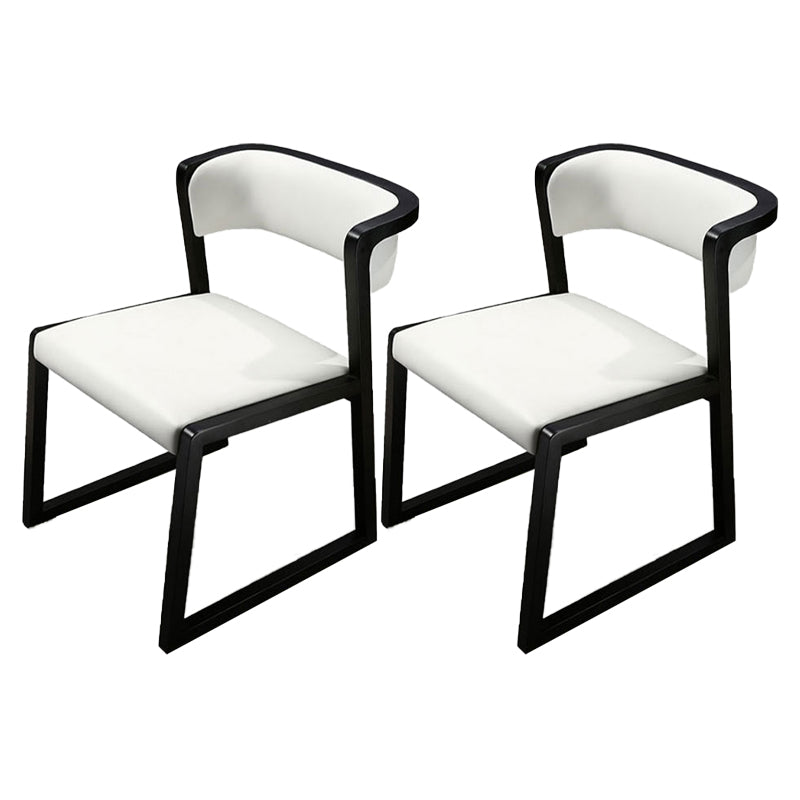 Contemporary Style Kitchen Wooden Dining Chair Open Back Dining Armless Side Chairs White 2 Piece Set Clearhalo ' kitchen&dining_furn' 'Dining Chairs' 'Dining Tables & Seating' 'dining_chair' 'furn' 'furn_dining_chair' 'Furniture' 'furniture_dining_chair' 'Kitchen & Dining Furniture' 'kitchen' 4480952