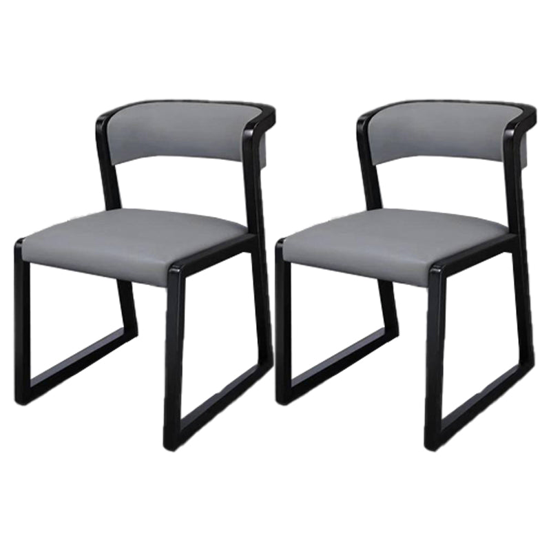 Contemporary Style Kitchen Wooden Dining Chair Open Back Dining Armless Side Chairs Grey 2 Piece Set Clearhalo ' kitchen&dining_furn' 'Dining Chairs' 'Dining Tables & Seating' 'dining_chair' 'furn' 'furn_dining_chair' 'Furniture' 'furniture_dining_chair' 'Kitchen & Dining Furniture' 'kitchen' 4480953