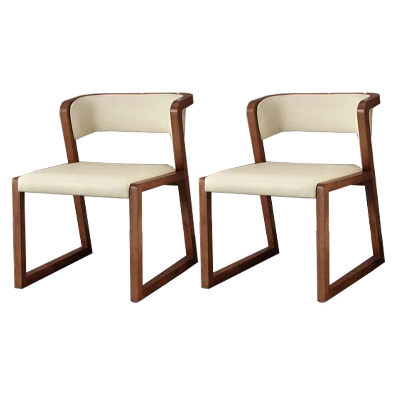 Contemporary Style Kitchen Wooden Dining Chair Open Back Dining Armless Side Chairs Beige 2 Piece Set Clearhalo ' kitchen&dining_furn' 'Dining Chairs' 'Dining Tables & Seating' 'dining_chair' 'furn' 'furn_dining_chair' 'Furniture' 'furniture_dining_chair' 'Kitchen & Dining Furniture' 'kitchen' 4480957
