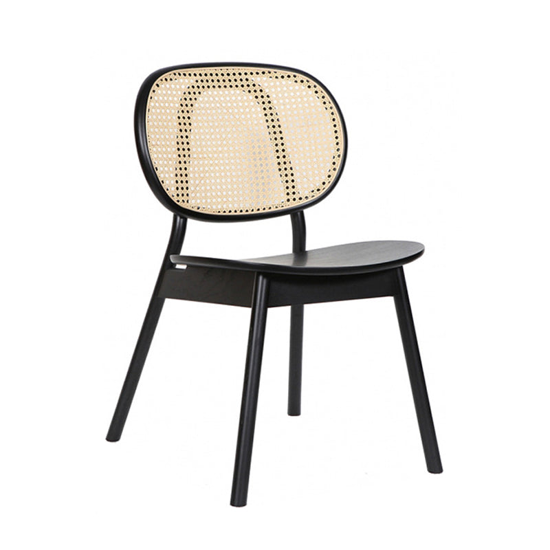 Contemporary Dining and Accent Chairs Solid Wood Open Back Armless Chair Black 1 Piece Clearhalo ' kitchen&dining_furn' 'Dining Chairs' 'Dining Tables & Seating' 'dining_chair' 'furn' 'furn_dining_chair' 'Furniture' 'furniture_dining_chair' 'Kitchen & Dining Furniture' 'kitchen' 4480966