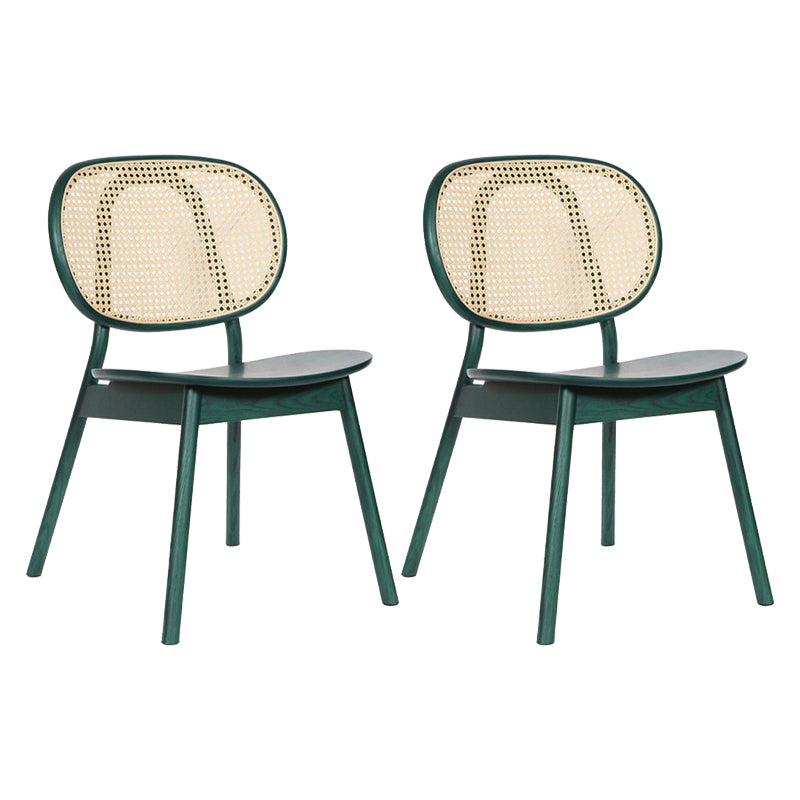 Contemporary Dining and Accent Chairs Solid Wood Open Back Armless Chair Green 2 Piece Set Clearhalo ' kitchen&dining_furn' 'Dining Chairs' 'Dining Tables & Seating' 'dining_chair' 'furn' 'furn_dining_chair' 'Furniture' 'furniture_dining_chair' 'Kitchen & Dining Furniture' 'kitchen' 4480971