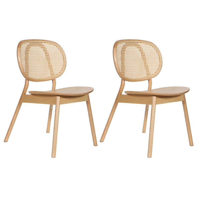 Contemporary Dining and Accent Chairs Solid Wood Open Back Armless Chair Natural 2 Piece Set Clearhalo ' kitchen&dining_furn' 'Dining Chairs' 'Dining Tables & Seating' 'dining_chair' 'furn' 'furn_dining_chair' 'Furniture' 'furniture_dining_chair' 'Kitchen & Dining Furniture' 'kitchen' 4480977