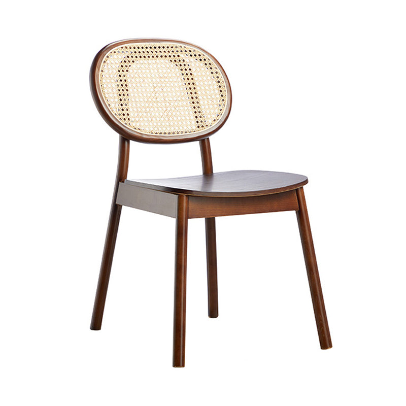 Contemporary Dining and Accent Chairs Solid Wood Open Back Armless Chair Walnut 1 Piece Clearhalo ' kitchen&dining_furn' 'Dining Chairs' 'Dining Tables & Seating' 'dining_chair' 'furn' 'furn_dining_chair' 'Furniture' 'furniture_dining_chair' 'Kitchen & Dining Furniture' 'kitchen' 4480981