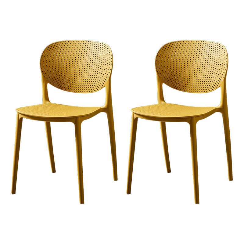 Plastic Scandinavian Kitchen Dining Room Side Chair Open Back Chair Yellow 2 Piece Set Clearhalo ' kitchen&dining_furn' 'Dining Chairs' 'Dining Tables & Seating' 'dining_chair' 'furn' 'furn_dining_chair' 'Furniture' 'furniture_dining_chair' 'Kitchen & Dining Furniture' 'kitchen' 4480988