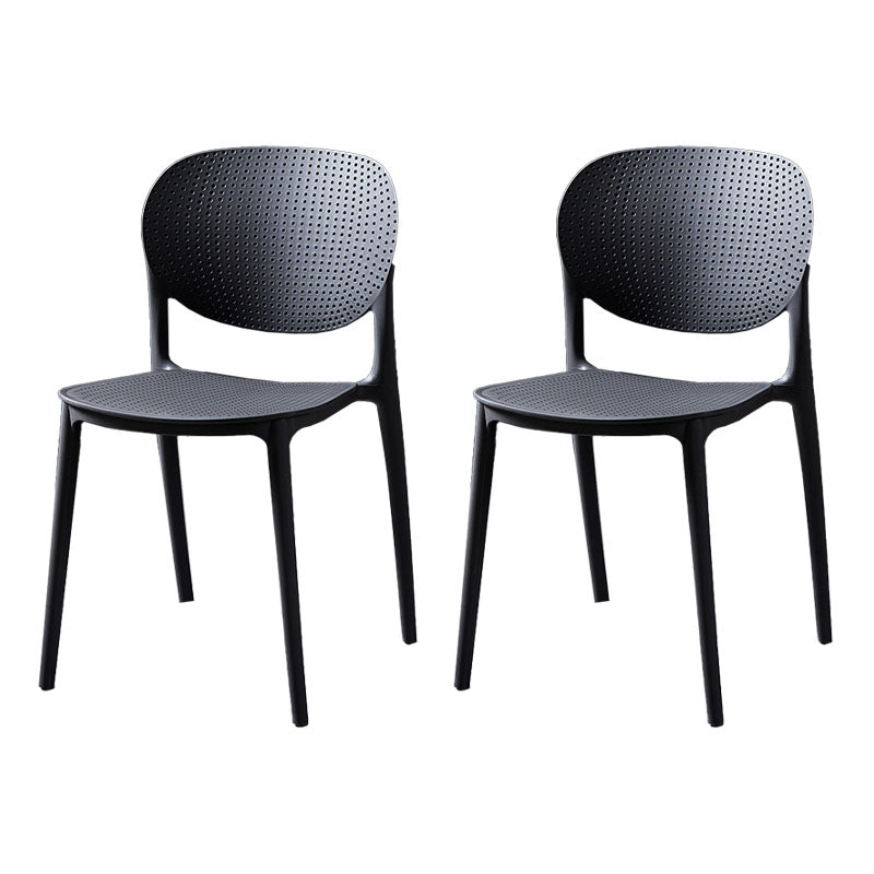 Plastic Scandinavian Kitchen Dining Room Side Chair Open Back Chair Dark Gray 2 Piece Set Clearhalo ' kitchen&dining_furn' 'Dining Chairs' 'Dining Tables & Seating' 'dining_chair' 'furn' 'furn_dining_chair' 'Furniture' 'furniture_dining_chair' 'Kitchen & Dining Furniture' 'kitchen' 4481000