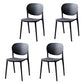 Plastic Scandinavian Kitchen Dining Room Side Chair Open Back Chair Dark Gray 4 Piece Set Clearhalo ' kitchen&dining_furn' 'Dining Chairs' 'Dining Tables & Seating' 'dining_chair' 'furn' 'furn_dining_chair' 'Furniture' 'furniture_dining_chair' 'Kitchen & Dining Furniture' 'kitchen' 4481002