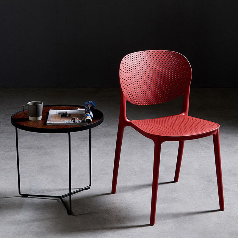 Plastic Scandinavian Kitchen Dining Room Side Chair Open Back Chair Clearhalo ' kitchen&dining_furn' 'Dining Chairs' 'Dining Tables & Seating' 'dining_chair' 'furn' 'furn_dining_chair' 'Furniture' 'furniture_dining_chair' 'Kitchen & Dining Furniture' 'kitchen' 4481005