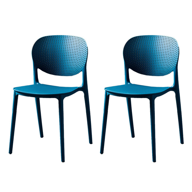 Plastic Scandinavian Kitchen Dining Room Side Chair Open Back Chair Dark Blue 2 Piece Set Clearhalo ' kitchen&dining_furn' 'Dining Chairs' 'Dining Tables & Seating' 'dining_chair' 'furn' 'furn_dining_chair' 'Furniture' 'furniture_dining_chair' 'Kitchen & Dining Furniture' 'kitchen' 4481007