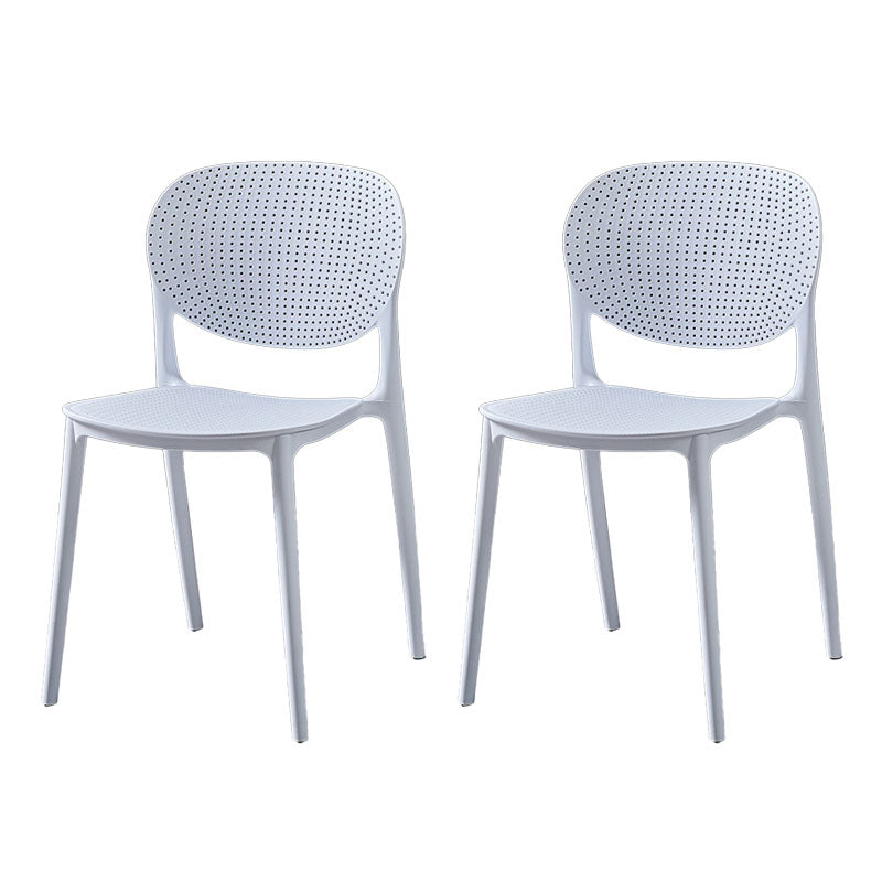Plastic Scandinavian Kitchen Dining Room Side Chair Open Back Chair White 2 Piece Set Clearhalo ' kitchen&dining_furn' 'Dining Chairs' 'Dining Tables & Seating' 'dining_chair' 'furn' 'furn_dining_chair' 'Furniture' 'furniture_dining_chair' 'Kitchen & Dining Furniture' 'kitchen' 4481013