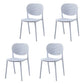 Plastic Scandinavian Kitchen Dining Room Side Chair Open Back Chair White 4 Piece Set Clearhalo ' kitchen&dining_furn' 'Dining Chairs' 'Dining Tables & Seating' 'dining_chair' 'furn' 'furn_dining_chair' 'Furniture' 'furniture_dining_chair' 'Kitchen & Dining Furniture' 'kitchen' 4481014